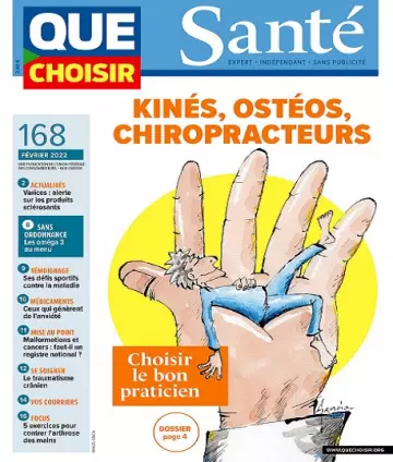 Que Choisir Santé N°168 – Février 2022  [Magazines]