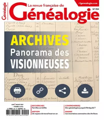 La Revue Française De Généalogie N°254 – Juin-Juillet 2021  [Magazines]