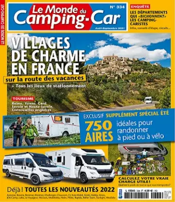 Le Monde du Camping-Car N°334 – Août-Septembre 2021  [Magazines]