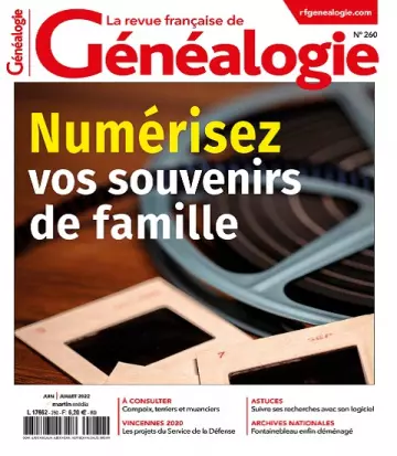 La Revue Française De Généalogie N°260 – Juin-Juillet 2022  [Magazines]